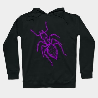 Ants in Neon Purple Insect Gift  -Black and Dark Hoodie